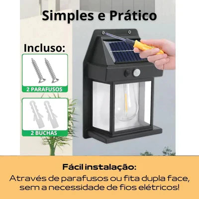 Luminária Solar Com Sensor de Presença Ecoluz